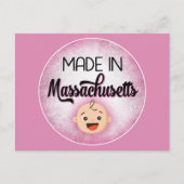 Massachusetts Baby Funny Pink New Girl Briefkaart (Voorkant)