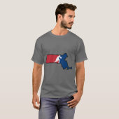 Massachusetts Basketbal USA Kleuren T-shirt (Voorkant volledig)
