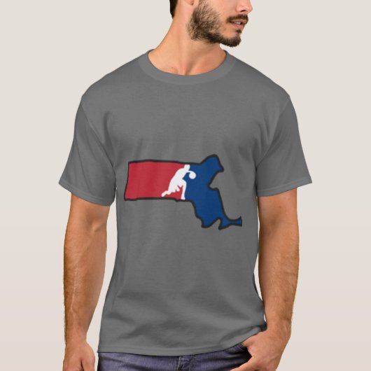 Massachusetts Basketbal USA Kleuren T-shirt (Voorkant)