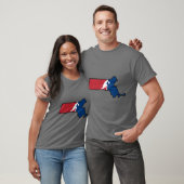 Massachusetts Basketbal USA Kleuren T-shirt (Unisex)