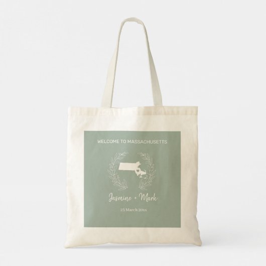 Massachusetts Bestemming Trouw Welkom  Tote Bag (Achterkant)
