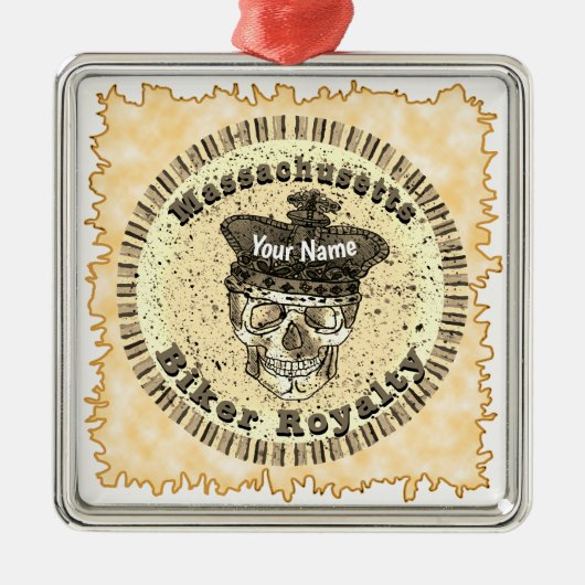 Massachusetts Biker  Metalen Ornament (Voorkant)
