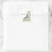 Massachusetts bird and flower square sticker (Tas)