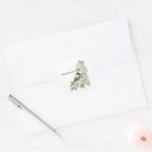 Massachusetts bird and flower square sticker (Envelop)