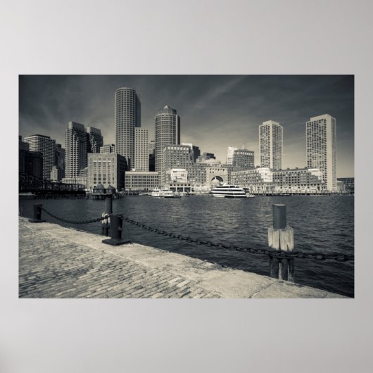 Massachusetts, Boston, gebouwen op Rowe's Wharf Poster (Voorkant)