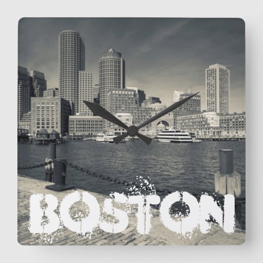 Massachusetts, Boston, Rowe's Wharf buildings Vierkante Klok (Voorkant)