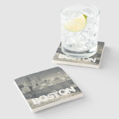 Massachusetts, Boston, Rowe's Wharf gebouwen Stenen Onderzetter (Zijkant)