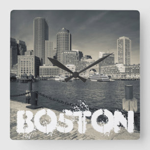 Massachusetts, Boston, Rowe's Wharf gebouwen Vierkante Klok