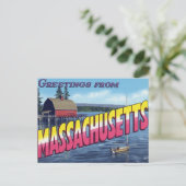 Massachusetts Botenhuis Zeil Briefkaart (Staand voorkant)