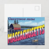 Massachusetts Botenhuis Zeil Briefkaart (Voorkant / Achterkant)