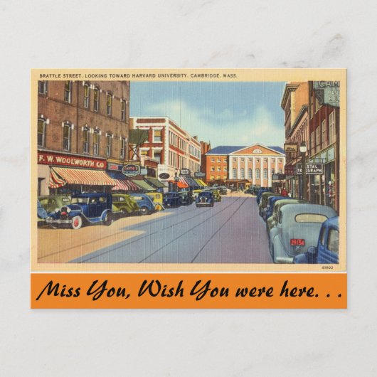 Massachusetts, Brattle St., Cambridge Briefkaart (Voorkant)