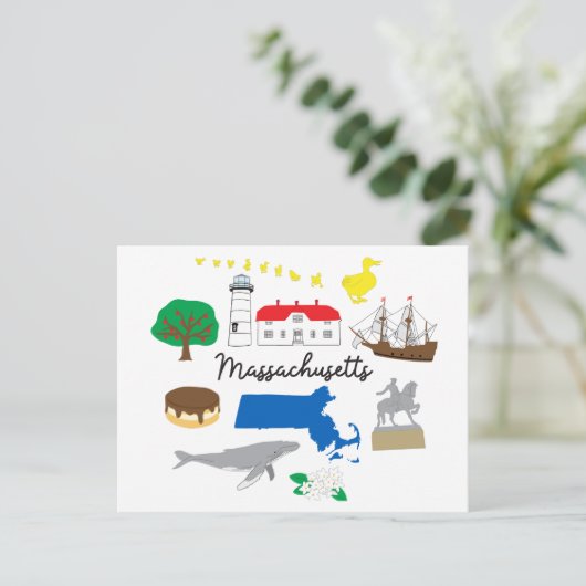 Massachusetts Briefkaart (Staand voorkant)