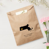 Massachusetts bruiloft gunst trakteren zakken, ges bedankzakje (Gezegeld)