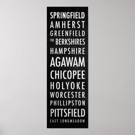 Massachusetts Bus Poster - Westerne massa (Voorkant)