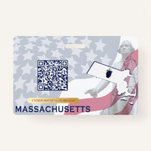 MASSACHUSETTS - Child ID - USA Flag Achtergrond Badge