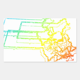 massachusetts chill blut rechthoekige sticker