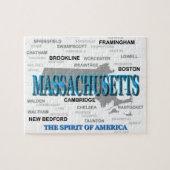 Massachusetts Cities and Towns State Pride Map Legpuzzel (Horizontaal)