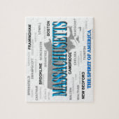 Massachusetts Cities and Towns State Pride Map Legpuzzel (Verticaal)