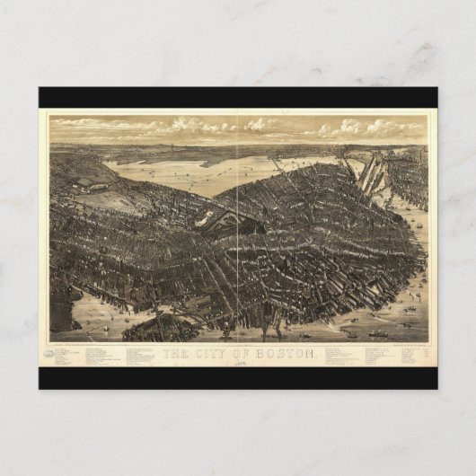Massachusetts City of Boston (1879) Briefkaart (Voorkant)