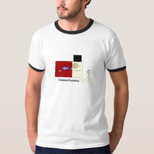 Massachusetts Classachusetts Mannen Ringer T-shirt (Voorkant)