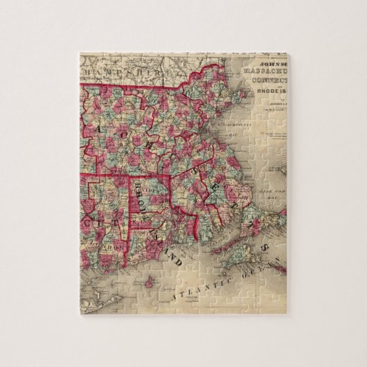 Massachusetts, Connecticut en Rhode Island Legpuzzel (Verticaal)