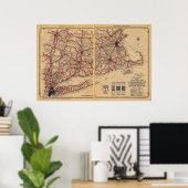 Massachusetts, Connecticut, Rhod Island Poster (Thuiskantoor)