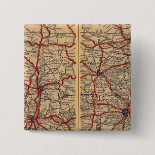 Massachusetts, Connecticut, Rhod Island Vierkante Button 5,1 Cm