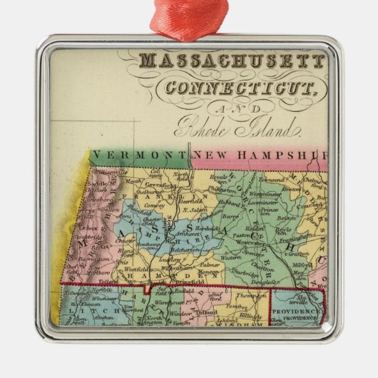 Massachusetts, Connecticut, Rhode Island Metalen Ornament (Voorkant)