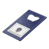 Massachusetts Creditkaart Flessenopener (Voorkant Gekanteld)