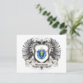 Massachusetts Crest Briefkaart (Staand voorkant)