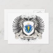 Massachusetts Crest Briefkaart (Voorkant / Achterkant)