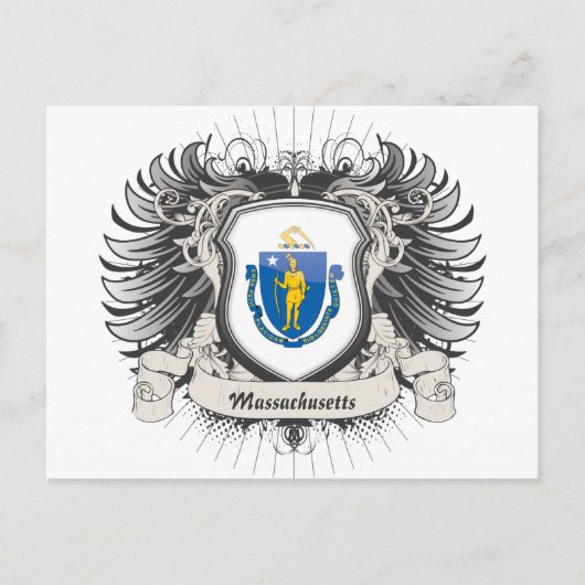 Massachusetts Crest Briefkaart (Voorkant)