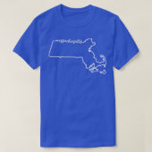 Massachusetts Cursive Silhouette Home State Pride T-shirt (Design voorkant)