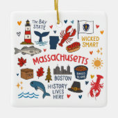 Massachusetts Custom Family Trip Christmas Keramisch Ornament (Voorkant)