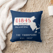 Massachusetts Custom Town Zip Code Pillow Blue Kussen (Deken)