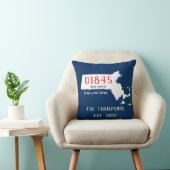 Massachusetts Custom Town Zip Code Pillow Blue Kussen (Stoel)