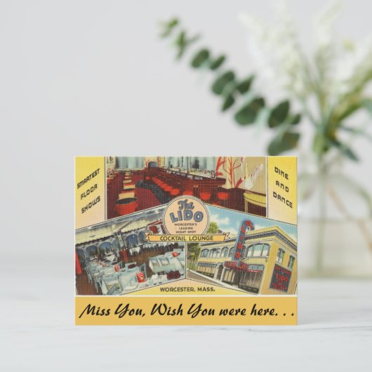 Massachusetts, de Lido, Worcester Briefkaart (Staand voorkant)