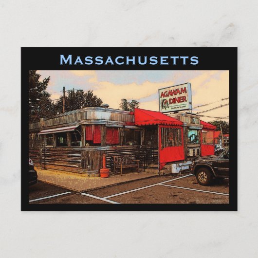 Massachusetts Diner Briefkaart (Voorkant)