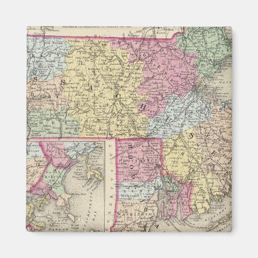 Massachusetts en Rhode Island 2 Magneet (Voorkant)