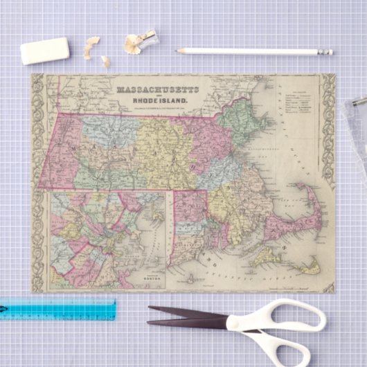 Massachusetts en Rhode Island 2 Tissuepapier (Craft)