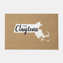 Massachusetts Familie Monogram Staat Deurmat