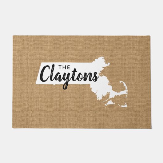 Massachusetts Familie Monogram Staat Deurmat (Voorkant)