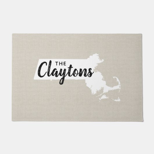 Massachusetts Familie Monogram Staat Deurmat (Voorkant)