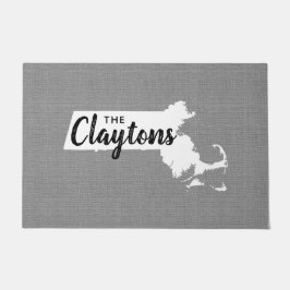 Massachusetts Familie Monogram Staat Deurmat