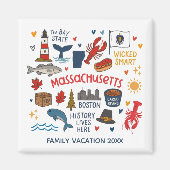 Massachusetts Family Trip Keepsake Custom Magneet (Voorkant)