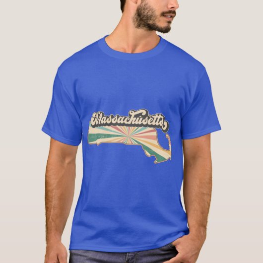 Massachusetts Fan Retro Staat T-shirt (Voorkant)