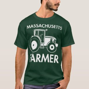 Massachusetts Farmer Mannen Tractor Boerderij Loc T-shirt