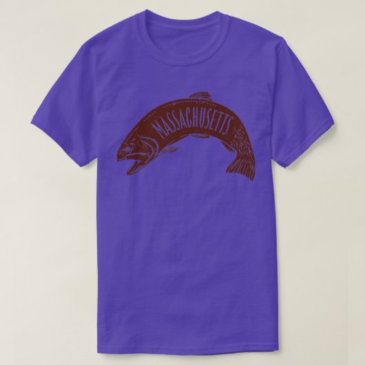 Massachusetts Fish Wordmark T-shirt (Design voorkant)