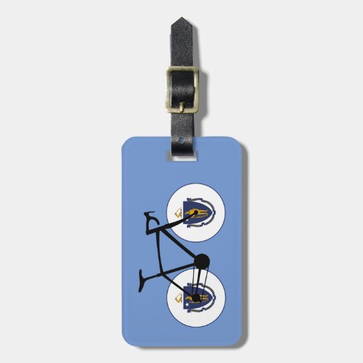 Massachusetts Flag Cycling Bagagelabel (Voorkant verticaal)