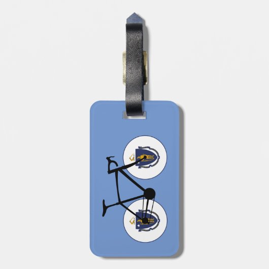 Massachusetts Flag Cycling Bagagelabel (Achterkant verticaal)